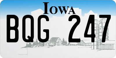 IA license plate BQG247