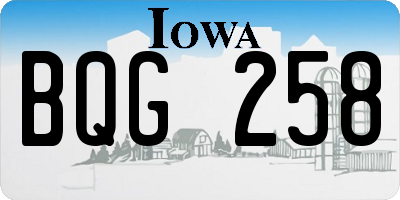 IA license plate BQG258