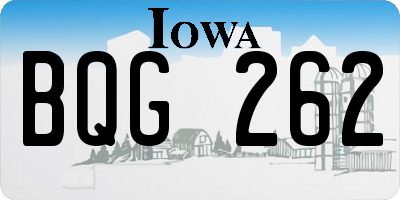 IA license plate BQG262