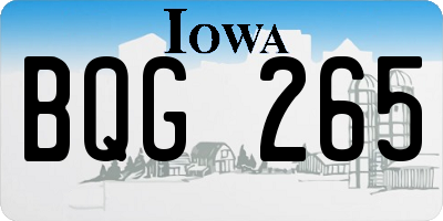 IA license plate BQG265