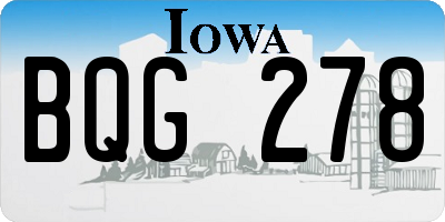 IA license plate BQG278