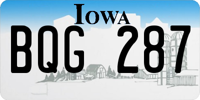 IA license plate BQG287