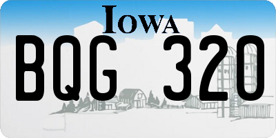 IA license plate BQG320