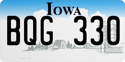 IA license plate BQG330