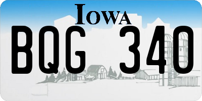 IA license plate BQG340