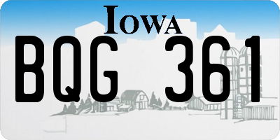 IA license plate BQG361