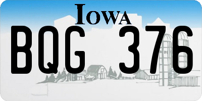 IA license plate BQG376