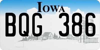 IA license plate BQG386