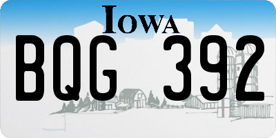 IA license plate BQG392