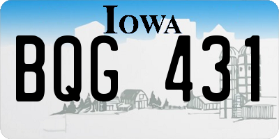 IA license plate BQG431