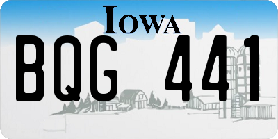 IA license plate BQG441