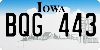 IA license plate BQG443