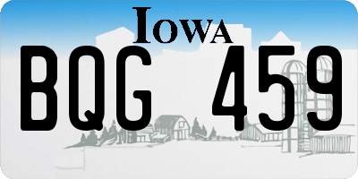 IA license plate BQG459