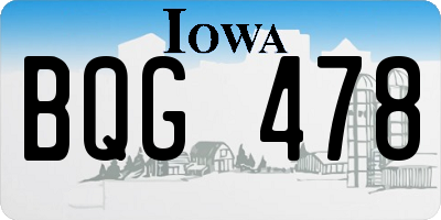 IA license plate BQG478