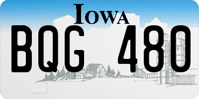 IA license plate BQG480