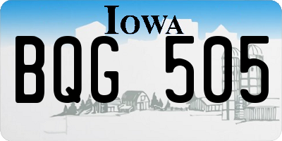 IA license plate BQG505