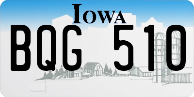 IA license plate BQG510