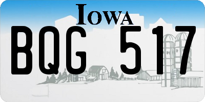 IA license plate BQG517