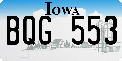 IA license plate BQG553