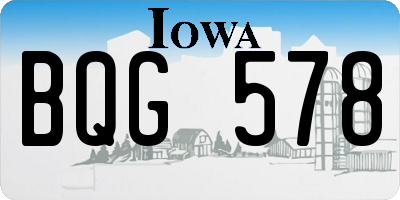 IA license plate BQG578