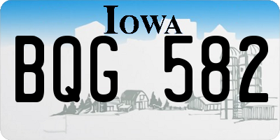IA license plate BQG582