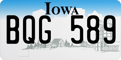 IA license plate BQG589