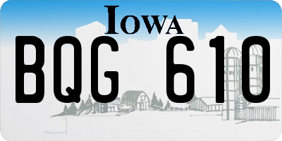 IA license plate BQG610