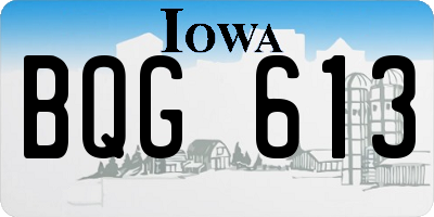 IA license plate BQG613
