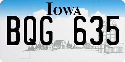 IA license plate BQG635