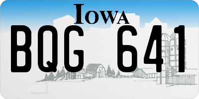 IA license plate BQG641