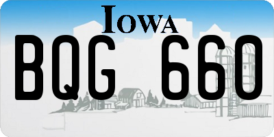 IA license plate BQG660