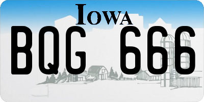 IA license plate BQG666