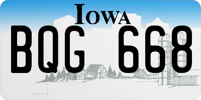 IA license plate BQG668