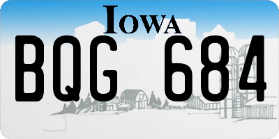 IA license plate BQG684
