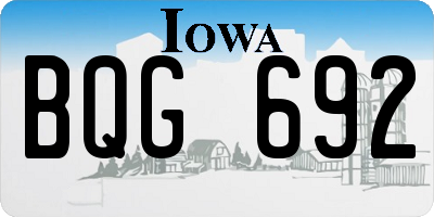 IA license plate BQG692