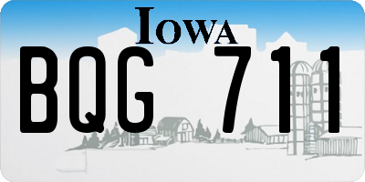 IA license plate BQG711