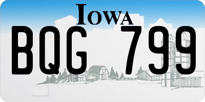 IA license plate BQG799