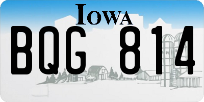 IA license plate BQG814