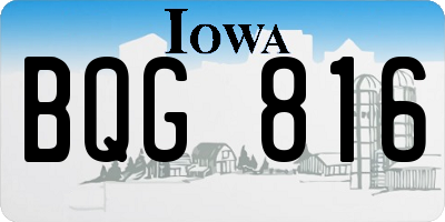 IA license plate BQG816