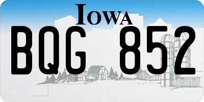 IA license plate BQG852