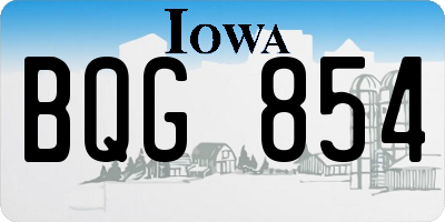 IA license plate BQG854