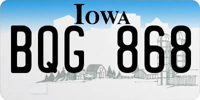 IA license plate BQG868