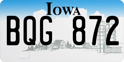 IA license plate BQG872