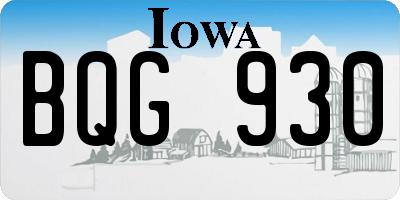 IA license plate BQG930