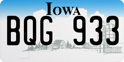 IA license plate BQG933