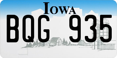 IA license plate BQG935