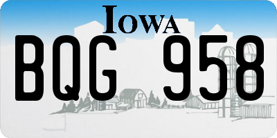 IA license plate BQG958