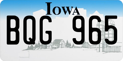 IA license plate BQG965
