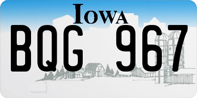 IA license plate BQG967