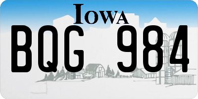 IA license plate BQG984